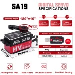 Original AGF Metal Gear 19KG Smart Winch 0.073s HV Low Profile 360 Degree Waterproof Digital Programmable Brushless RC Car Robot